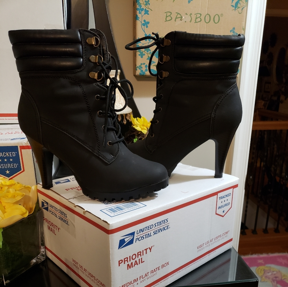 🛍Bamboo  Ankle  Heeled Boots
